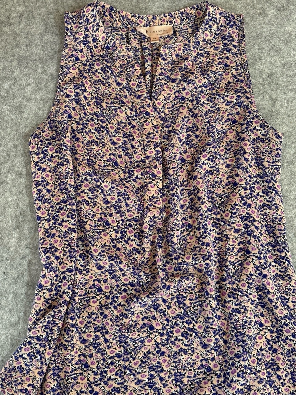 Philosophy sleeveless floral cami in pink and navy